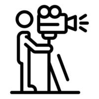 Cameraman icon, outline style vector