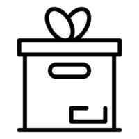 icono de caja de producto de regalo, estilo de esquema vector