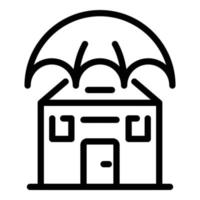 Protected house icon, outline style vector