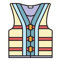 Rescue vest icon color outline vector