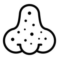 Dotted nose icon, outline style vector