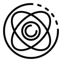 Atom in a circle icon, outline style vector