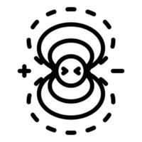 Electromagnetic field icon, outline style vector