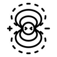 Electromagnetic field icon, outline style vector