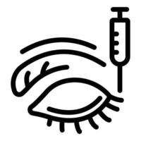 Eye and syringe icon, outline style vector