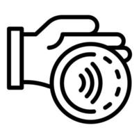 Wifi sign in hand icon, outline style vector