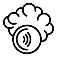 icono de señal de nube y wifi, estilo de esquema vector