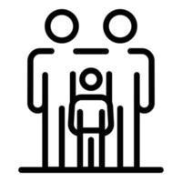 Figures of adults and children icon, outline style vector