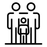 Figures of adults and children icon, outline style vector