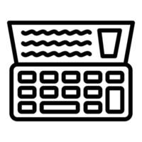 Cash register check icon, outline style vector