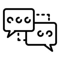 Chat bubbles with ellipses icon, outline style vector