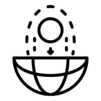 The core of the planet icon, outline style vector