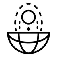 The core of the planet icon, outline style vector