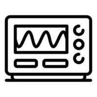 Oscilloscope icon, outline style vector