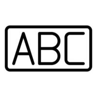 icono de inscripción abc, estilo de esquema vector