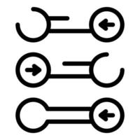 icono de desplazamiento de iones, estilo de esquema vector