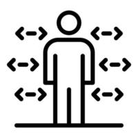 Coding man icon, outline style vector