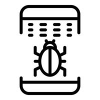 Bug in smartphone application icon, outline style vector