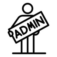 Man with the inscription admin icon, outline style vector