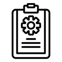 Blank with cog wheel icon, outline style vector