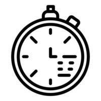 código en el icono del reloj, estilo de esquema vector