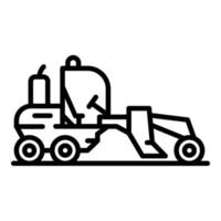 Heavy grader machine icon, outline style vector