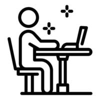 Programmer debugging icon, outline style vector