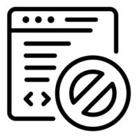 Denied on web application icon, outline style vector