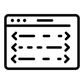 Coding application icon, outline style vector