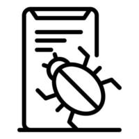 Bug in the app icon, outline style vector