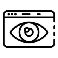 ojo en el icono de la aplicación web, estilo de esquema vector