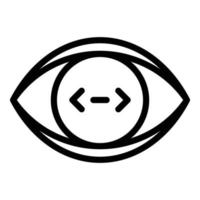 Code in the eye icon, outline style vector