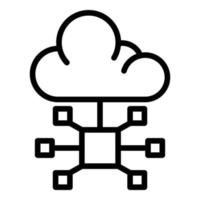 Cloud storage icon, outline style vector
