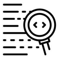 Search code icon, outline style vector