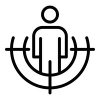 Human resource target icon, outline style vector