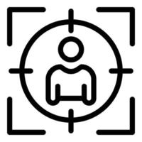 Recruiter target icon, outline style vector