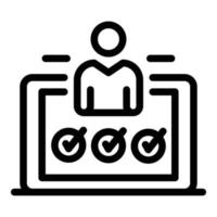 Recruiter check mark icon, outline style vector