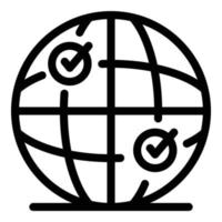 Global recruiter icon, outline style vector