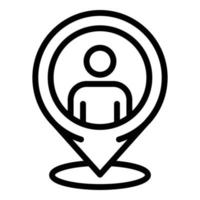 Gps pin headhunter icon, outline style vector