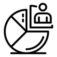 Pie chart recruiter icon, outline style vector