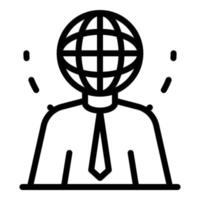 Global headhunter icon, outline style vector