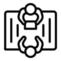 Meeting table icon, outline style vector