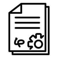Contract with the support icon, outline style vector