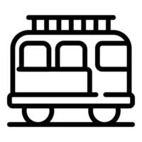 icono de autobús safari, estilo de contorno vector