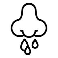 Snot nose icon, outline style vector