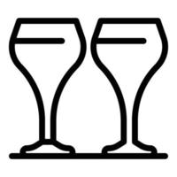 Cocktail glasses icon, outline style vector