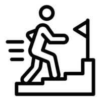 icono de trabajo de escaleras de reclutador, estilo de esquema vector