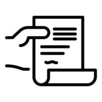 Warrant in hand icon, outline style vector