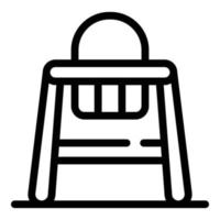 Wood feeding chair icon, outline style vector