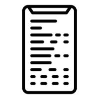 Coding smartphone icon, outline style vector